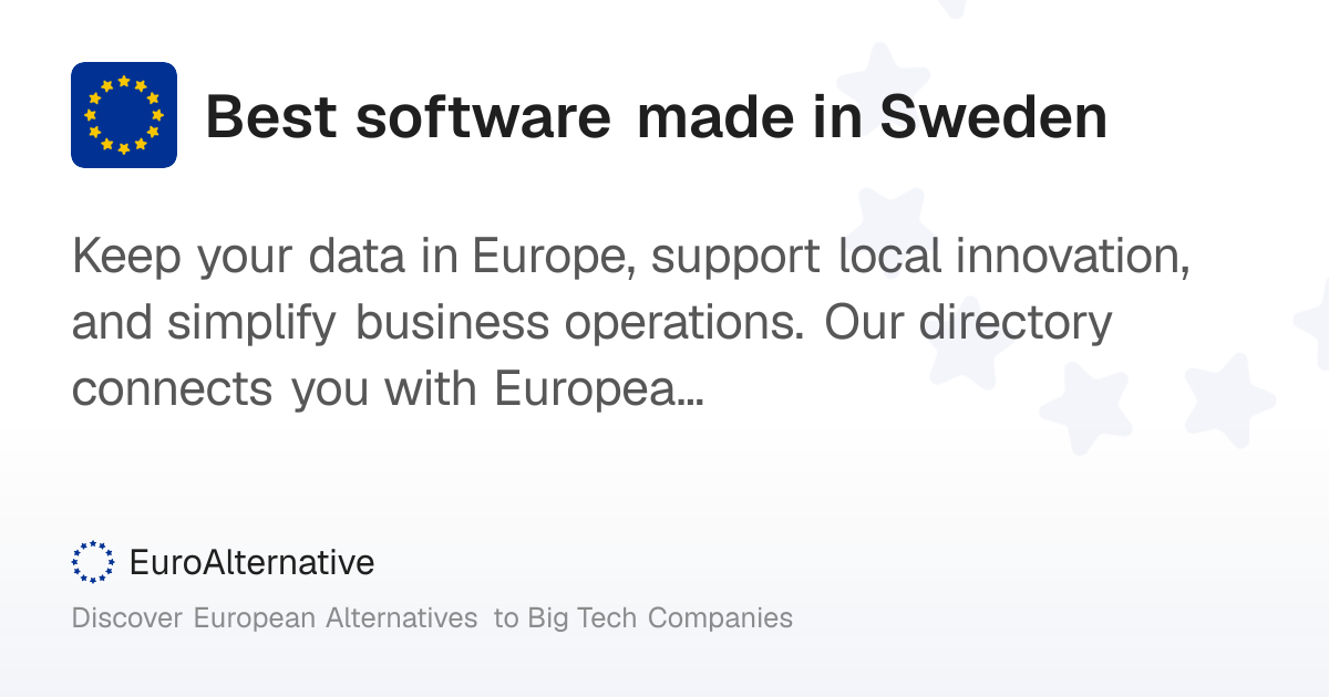 Best software made in Sweden – EuroAlternative