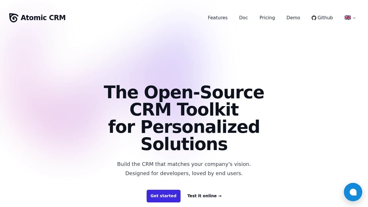 Zrzut ekranu strony Atomic CRM