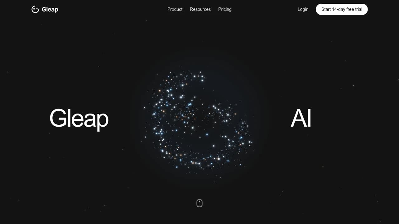 Screenshot of Gleap website