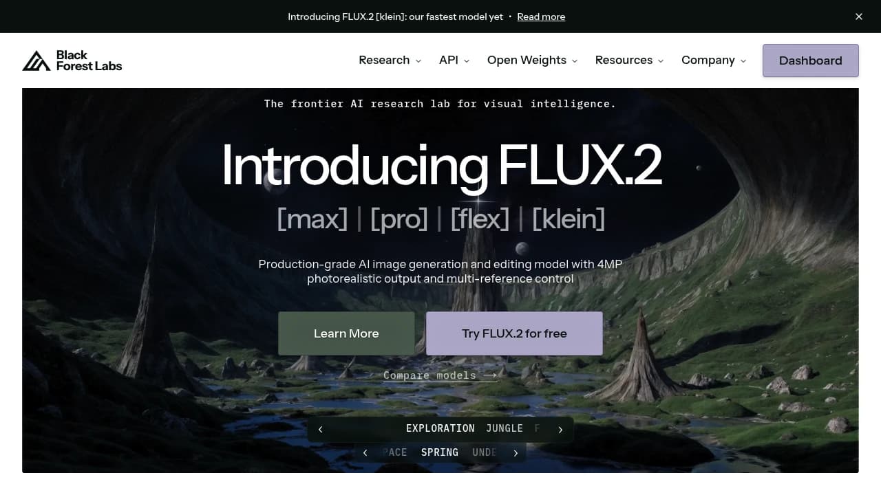 Screenshot der Website von Black Forest Labs