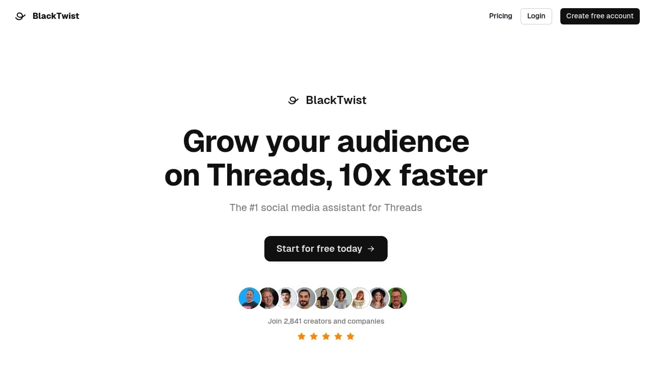 Screenshot der Website von BlackTwist