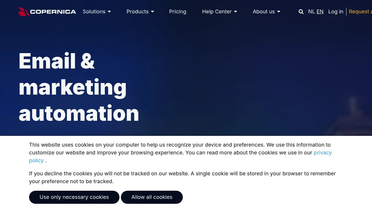 Screenshot of Copernica website