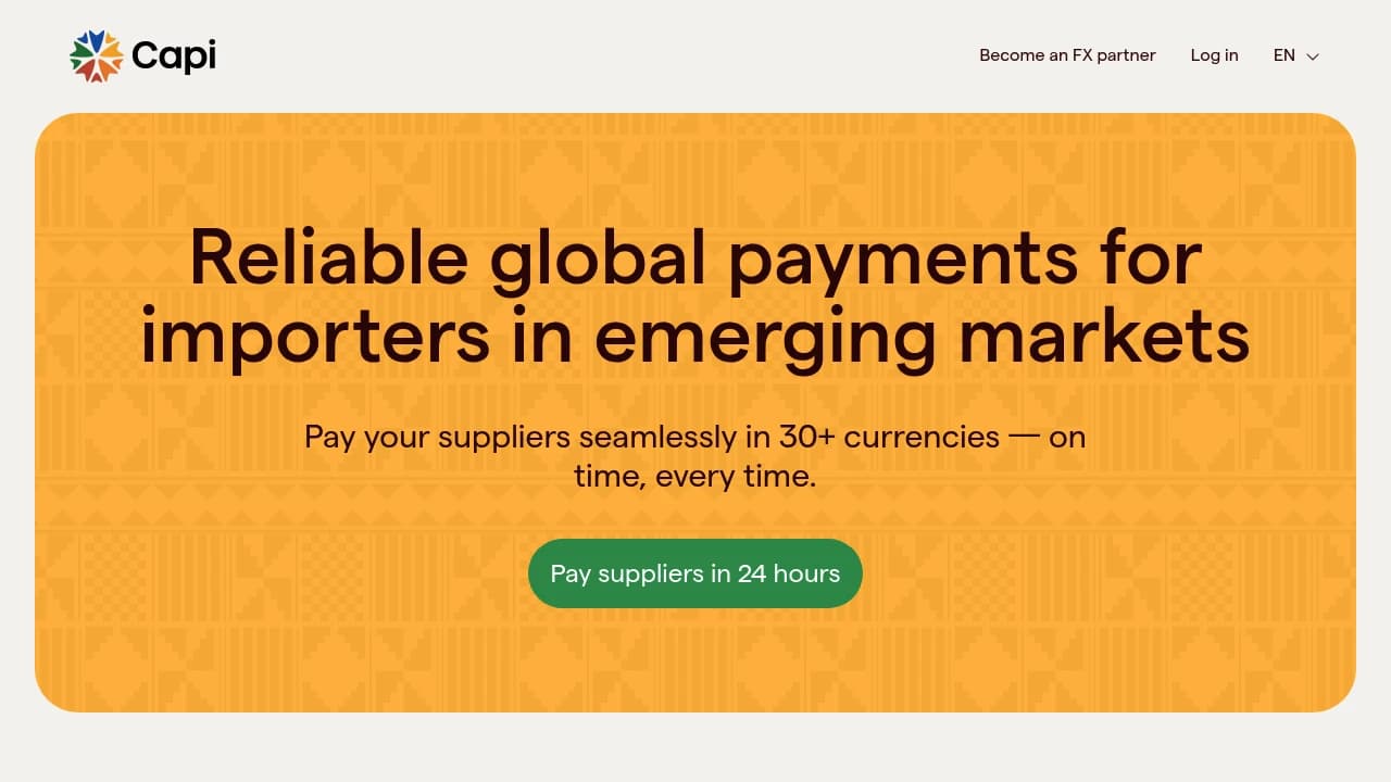 Screenshot of Capi website