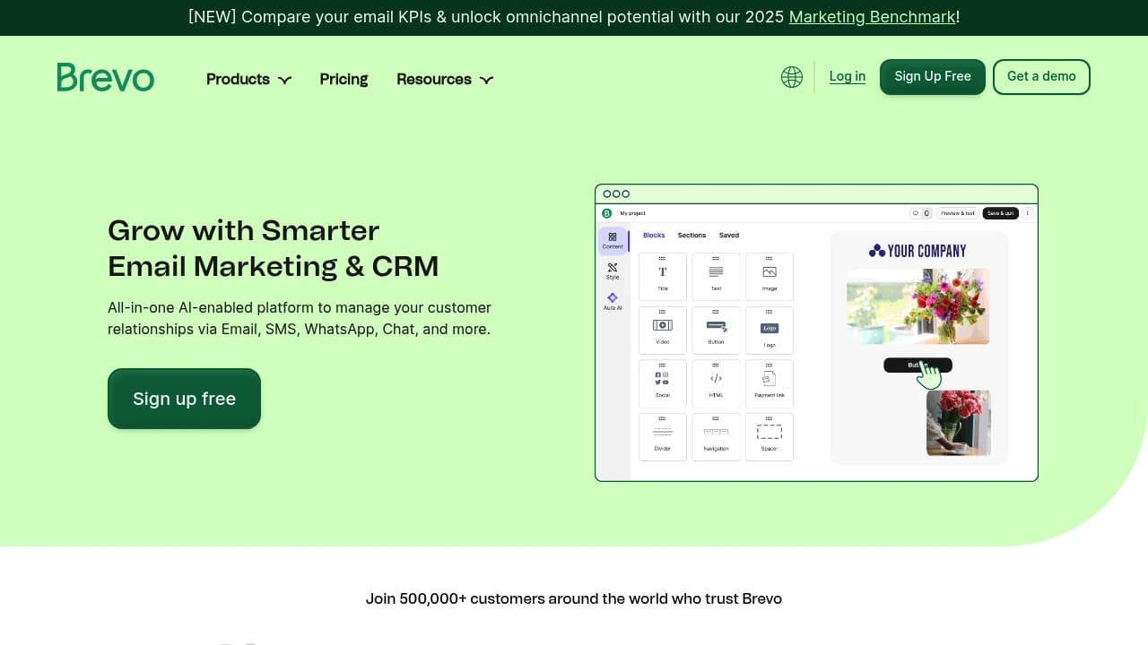 Screenshot of Brevo website