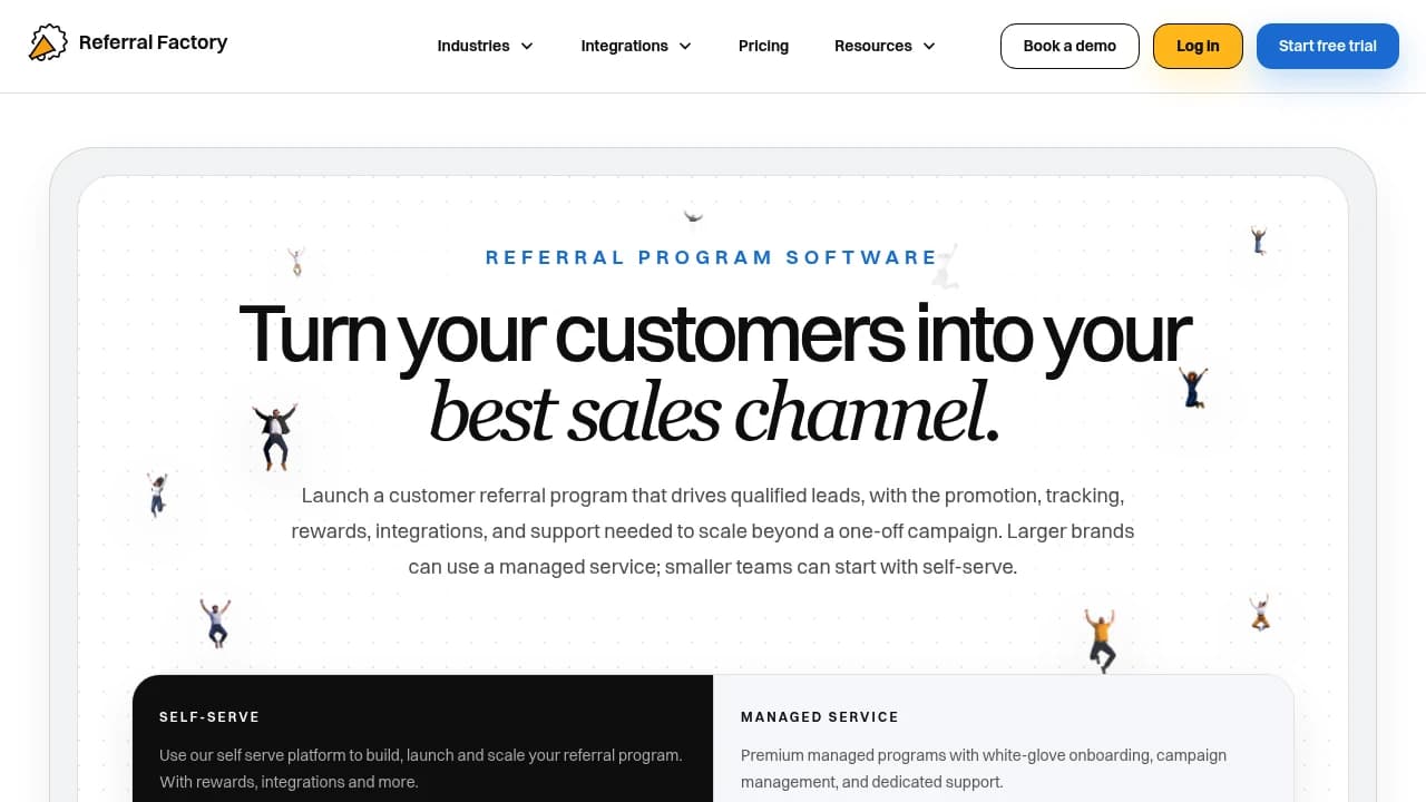 Screenshot der Website von Referral Factory