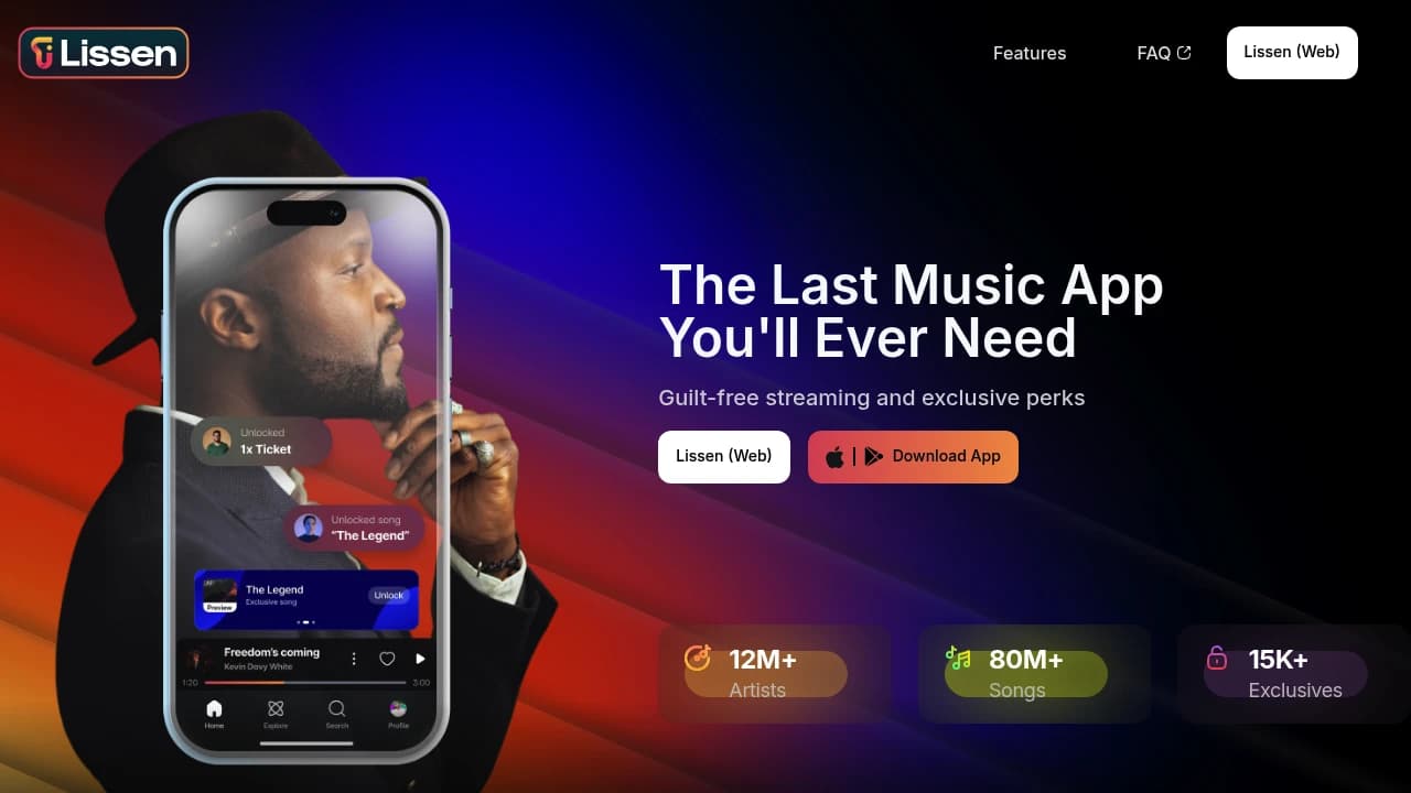 Screenshot of Lissen website