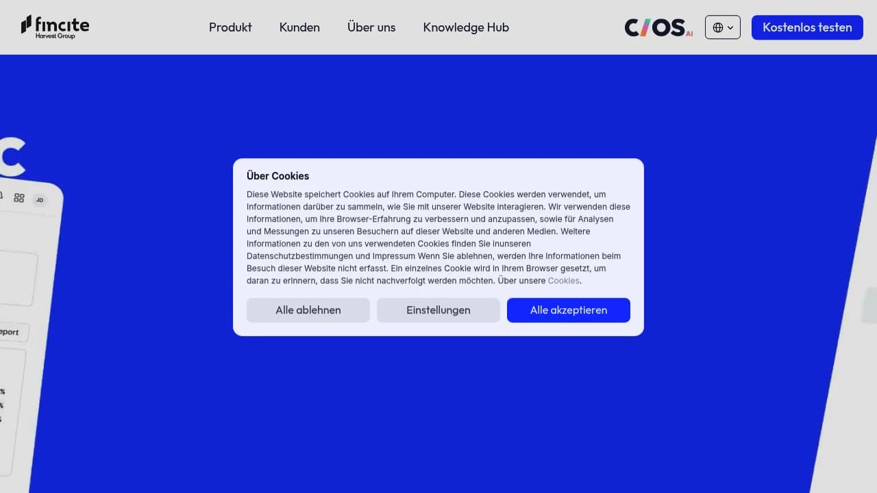 Screenshot of Fincite website