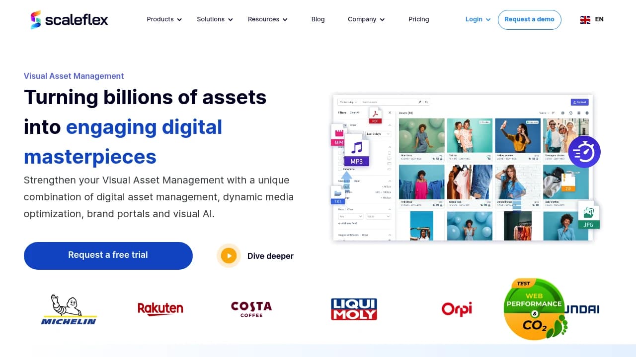 Screenshot of Scaleflex website