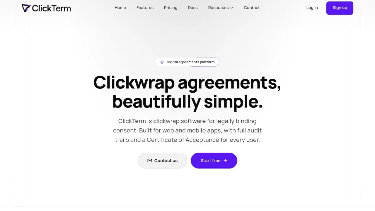 Screenshot of ClickTerm website