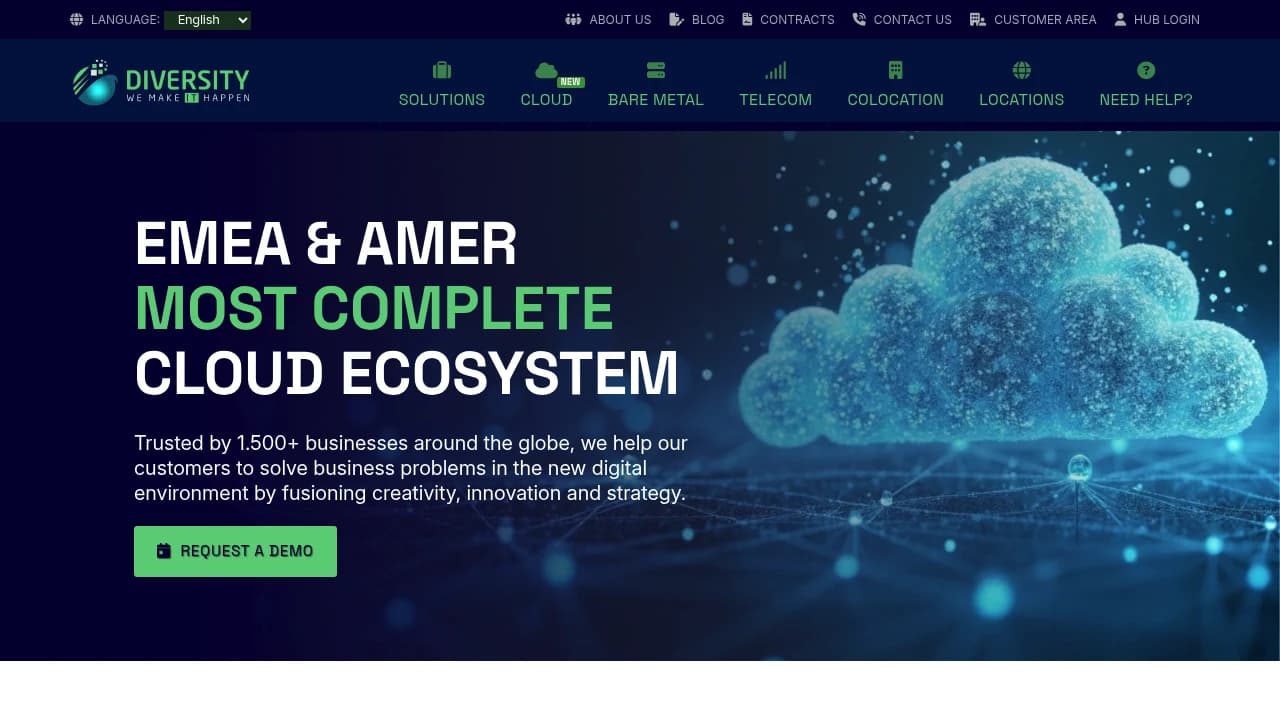 Screenshot of DIVERSITY Cloud website