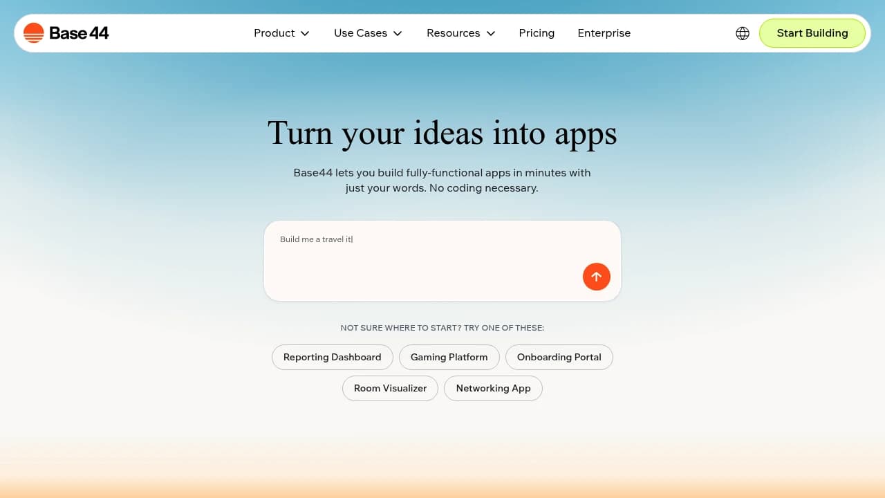 Screenshot of Base44 website