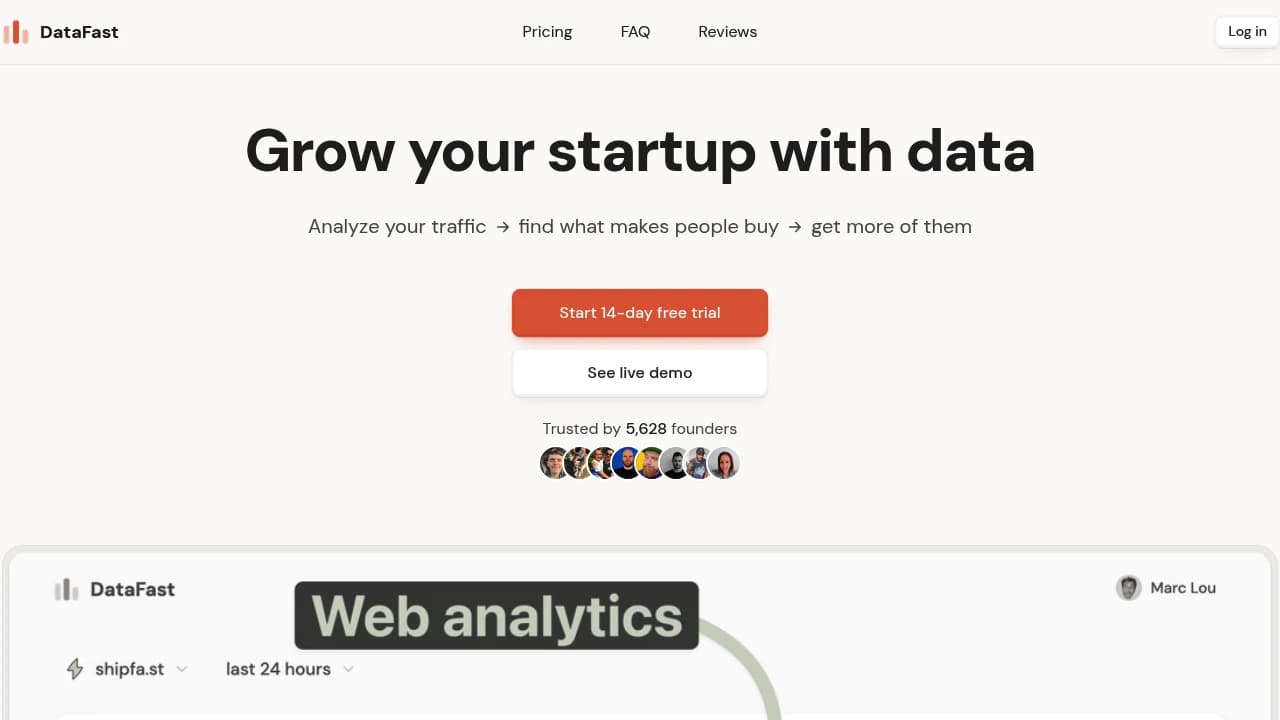 Zrzut ekranu strony DataFast