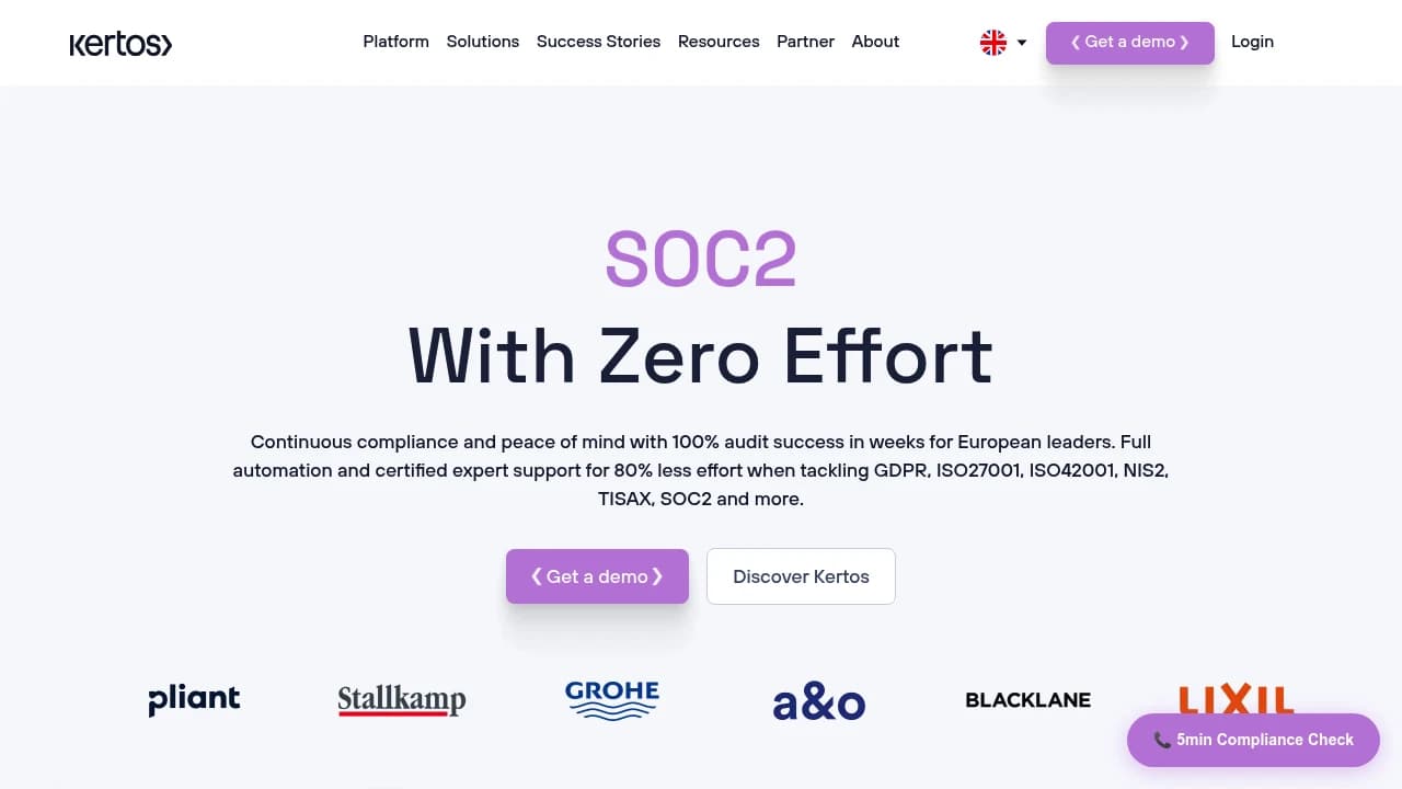 Screenshot of Kertos website