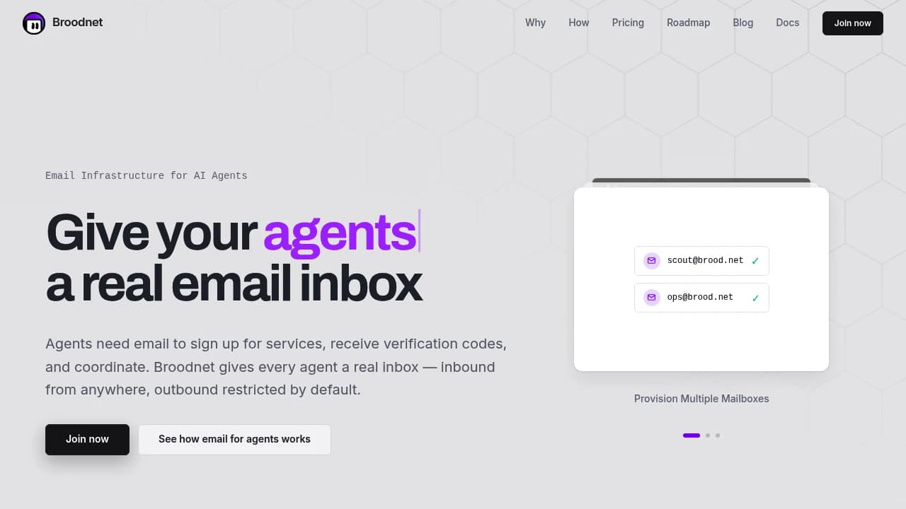 Screenshot of Broodnet website
