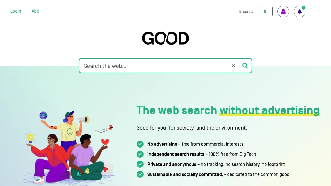 Screenshot der Website von Good