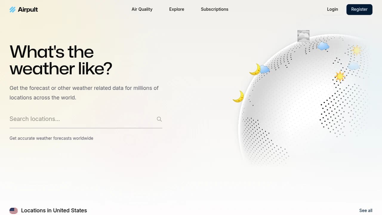Screenshot der Website von Airpult