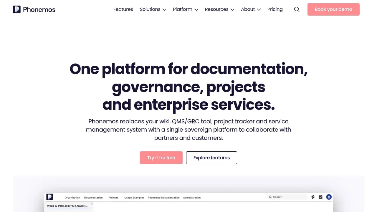Screenshot of Phonemos website