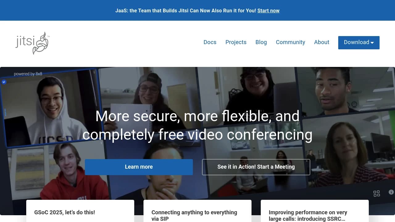 Screenshot der Website von Jitsi