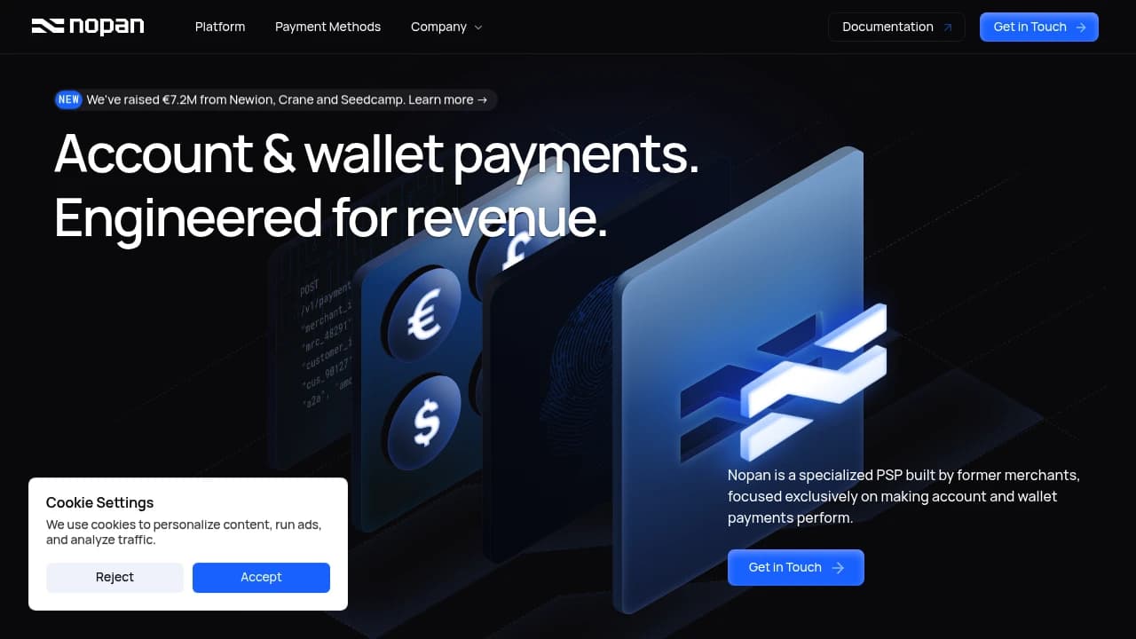 Screenshot of Nopan website