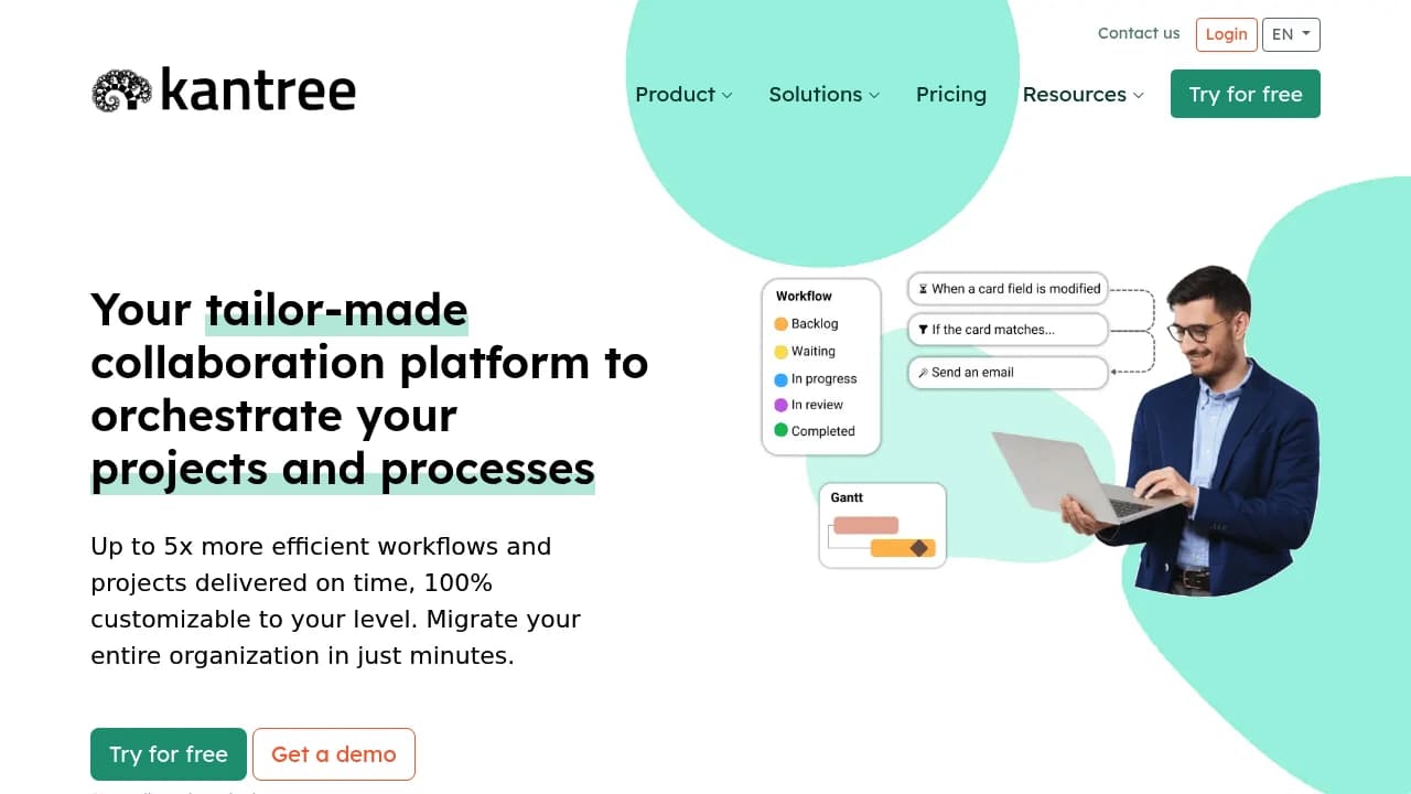 Screenshot of Kantree website