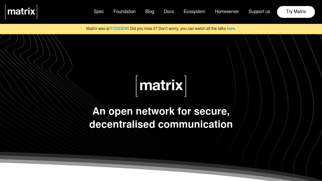 Screenshot der Website von Matrix