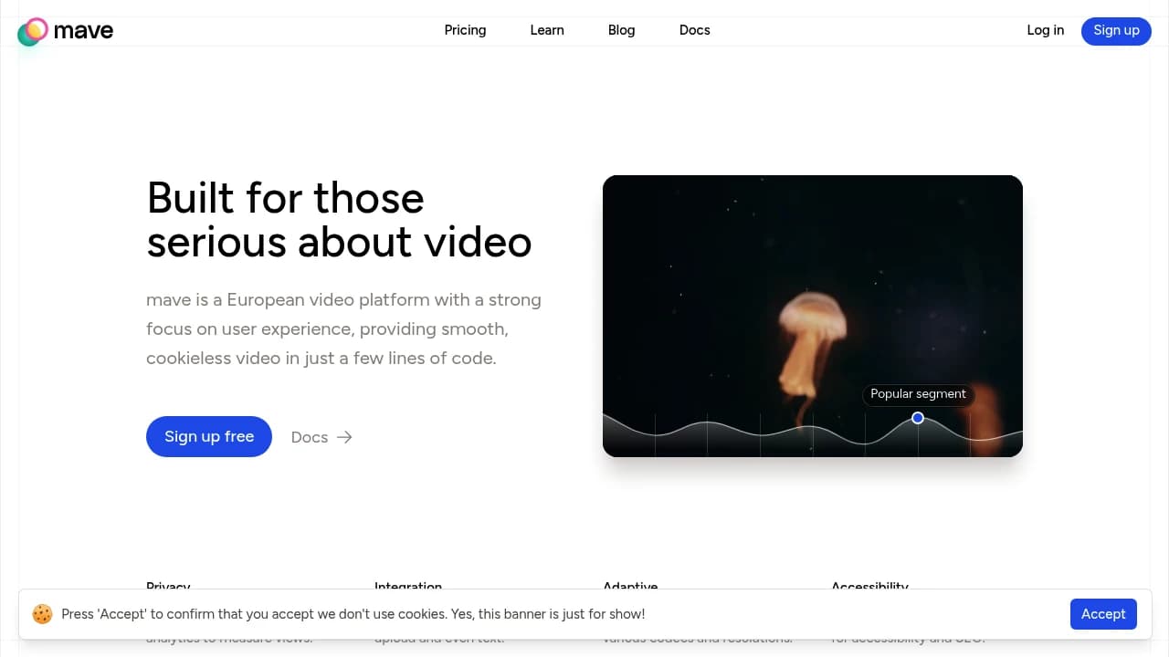 Screenshot der Website von Mave