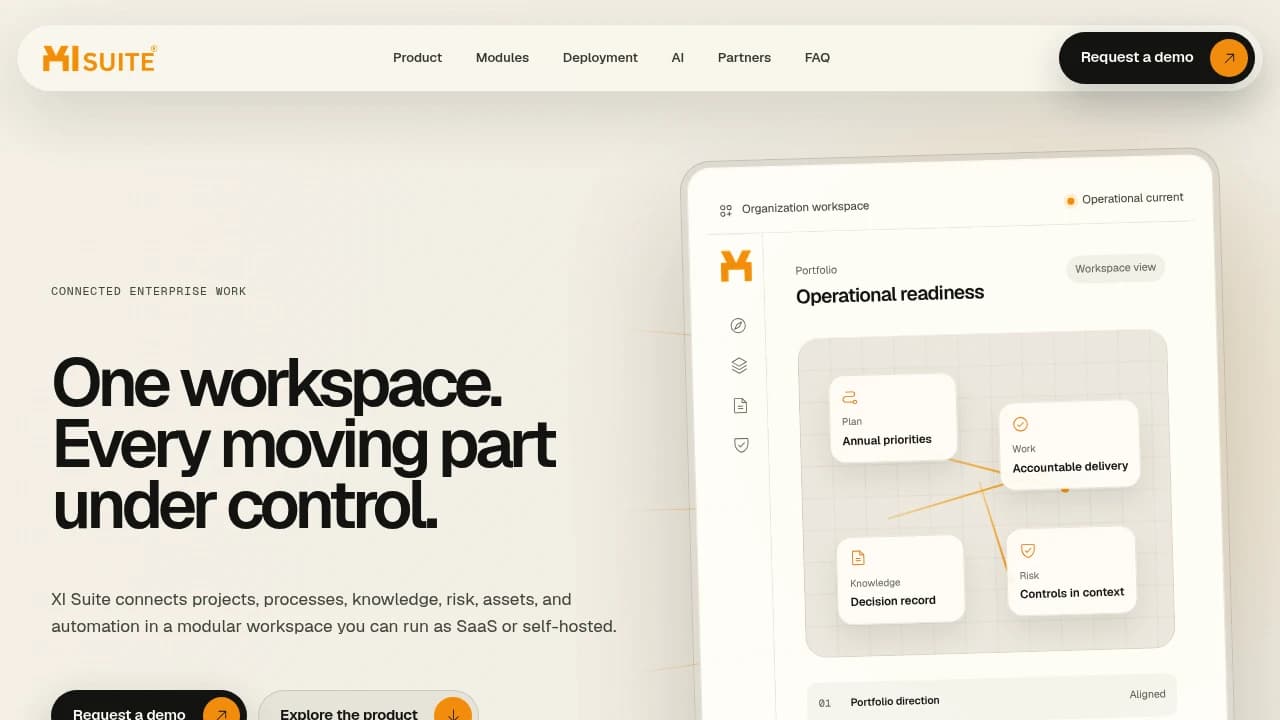 Screenshot of XI Suite website