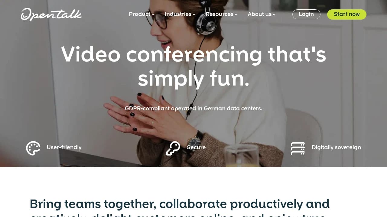 Screenshot der Website von OpenTalk