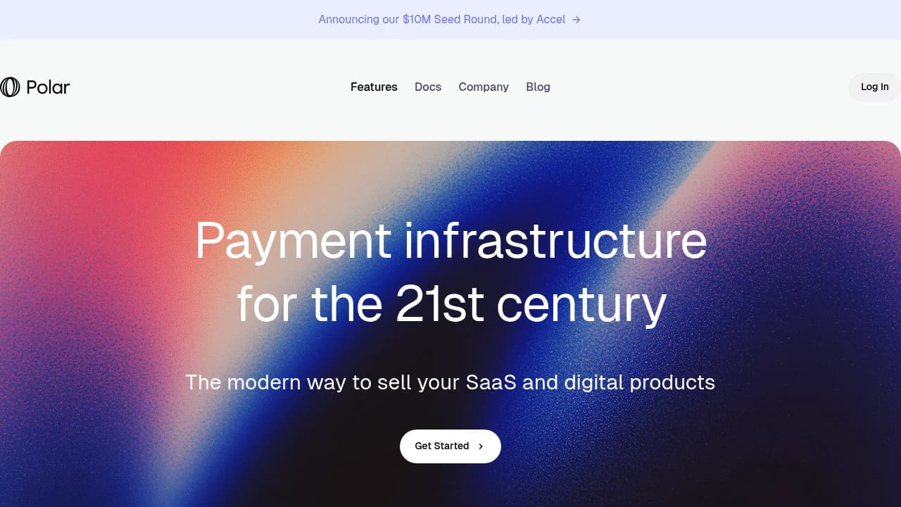 Screenshot der Website von Polar