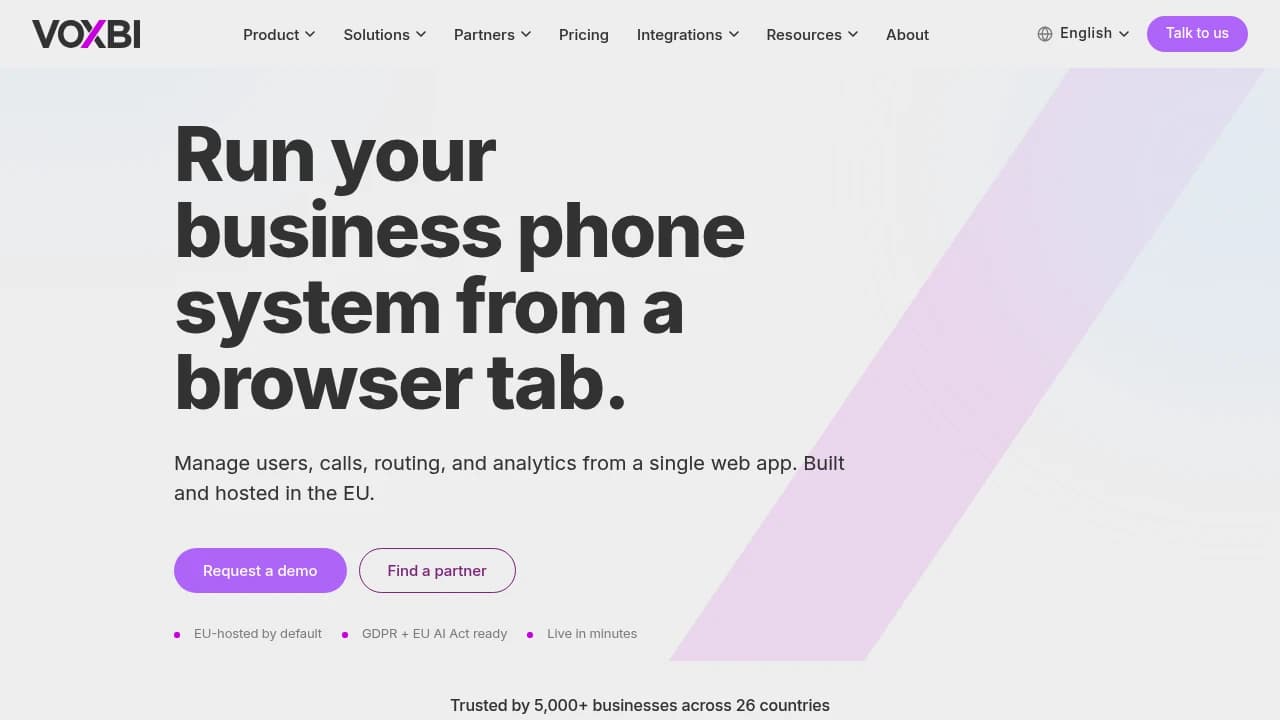 Screenshot of Voxbi website