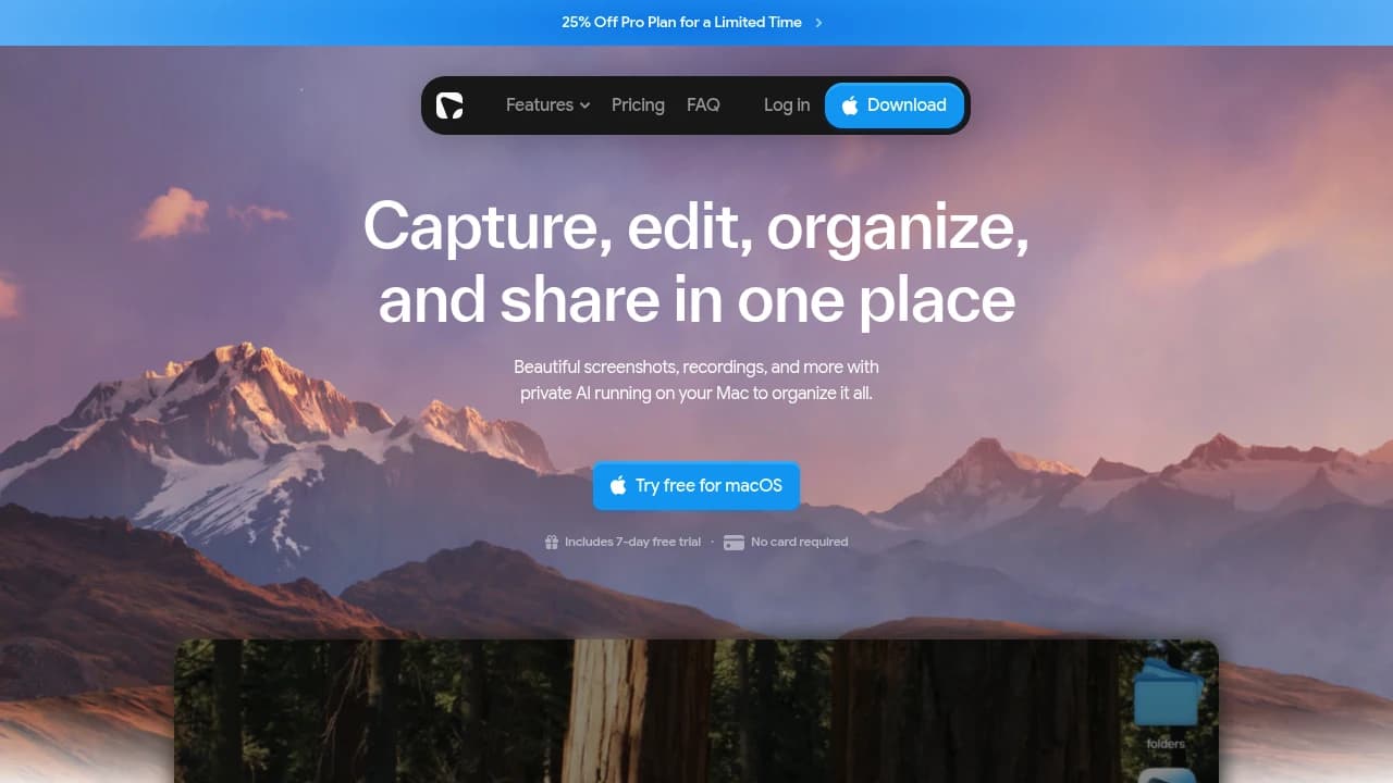 Screenshot of Shotbase website