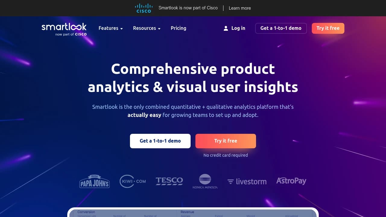 Screenshot of Smartlook website