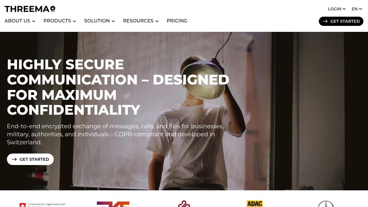 Screenshot der Website von Threema