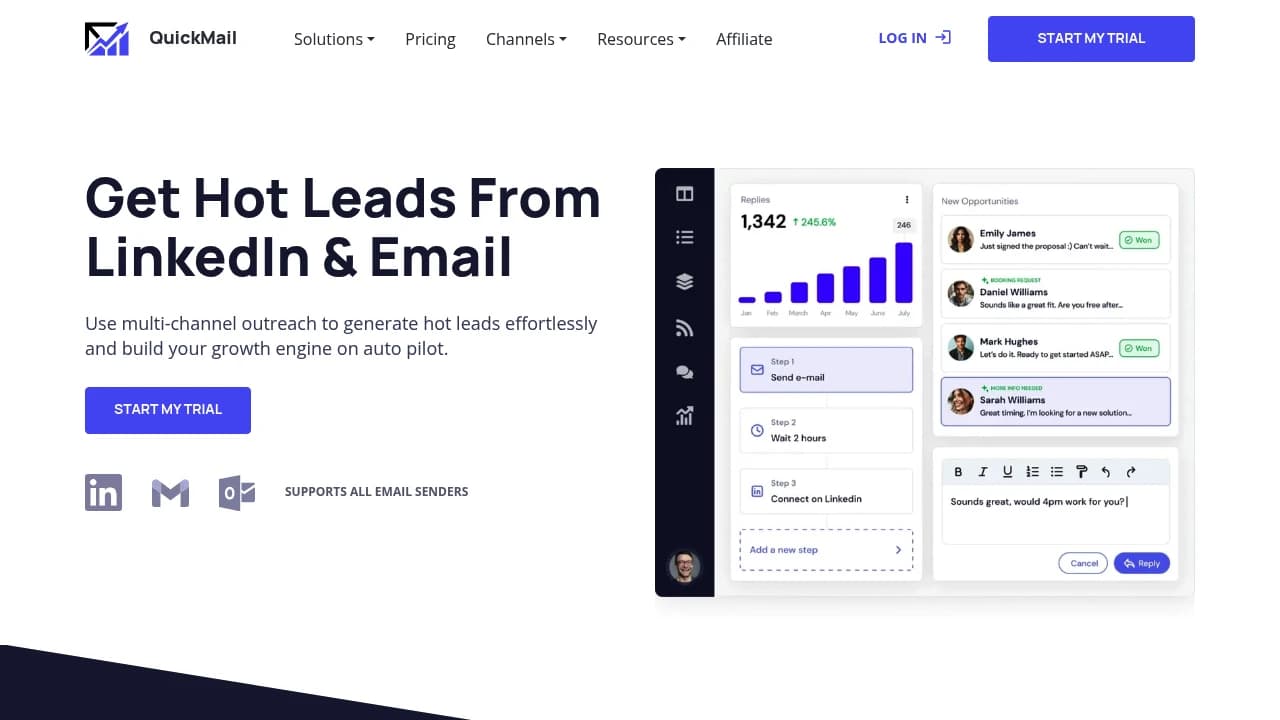 Screenshot of QuickMail website