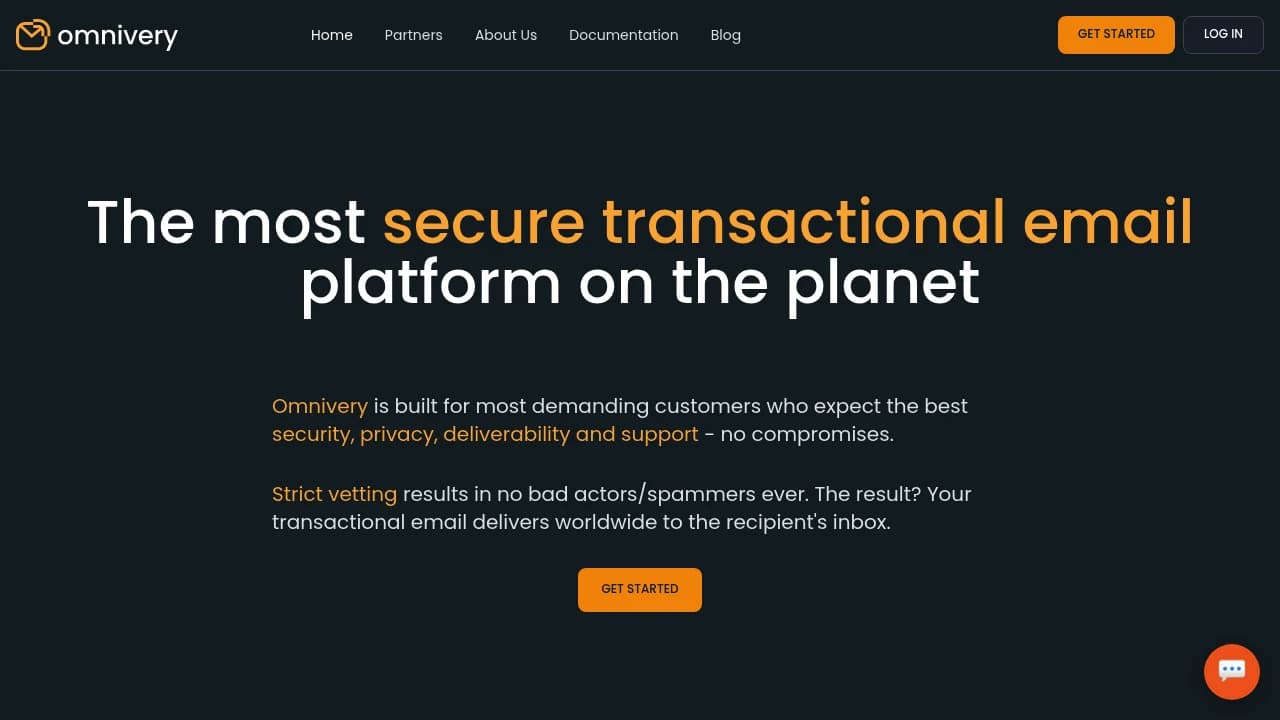 Screenshot of Omnivery website
