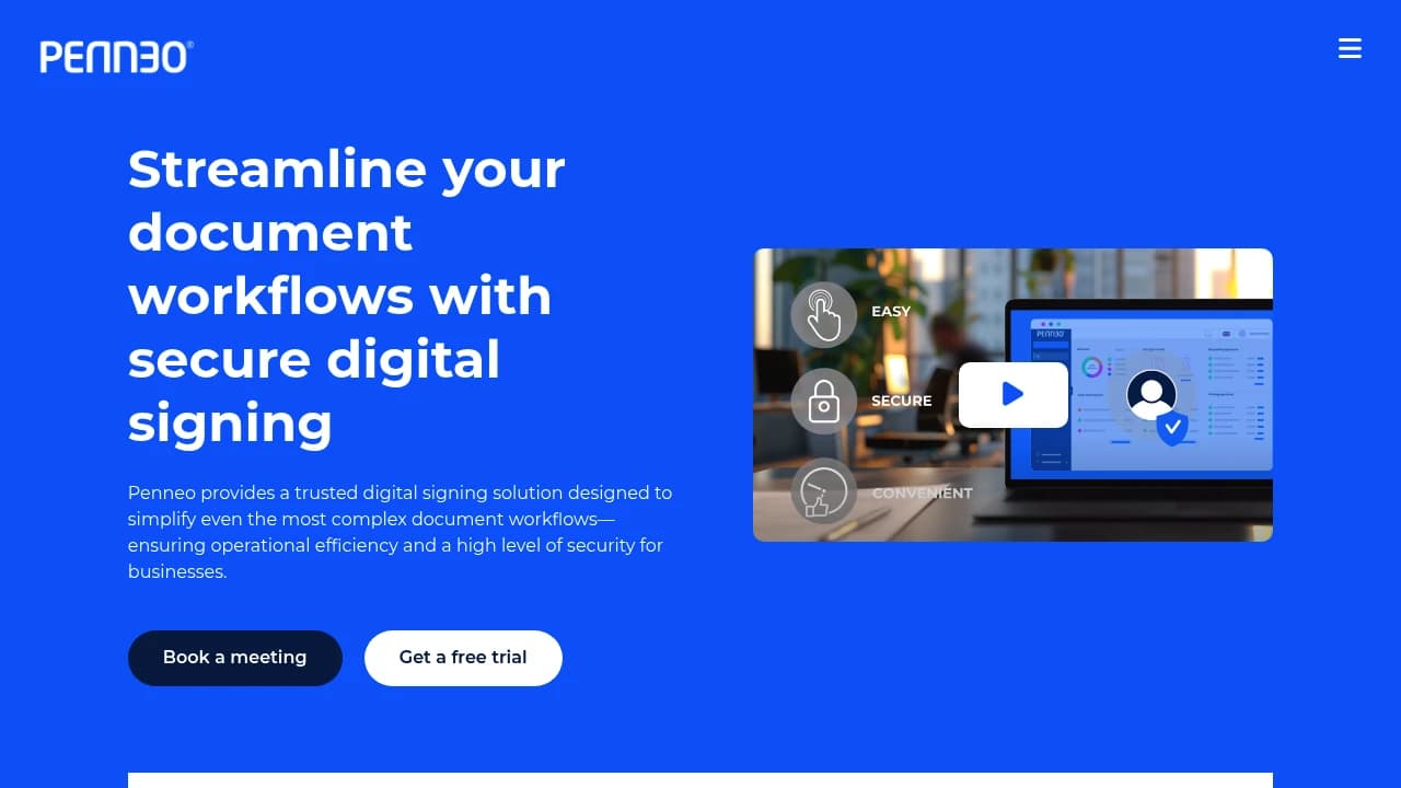 Screenshot of Penneo website