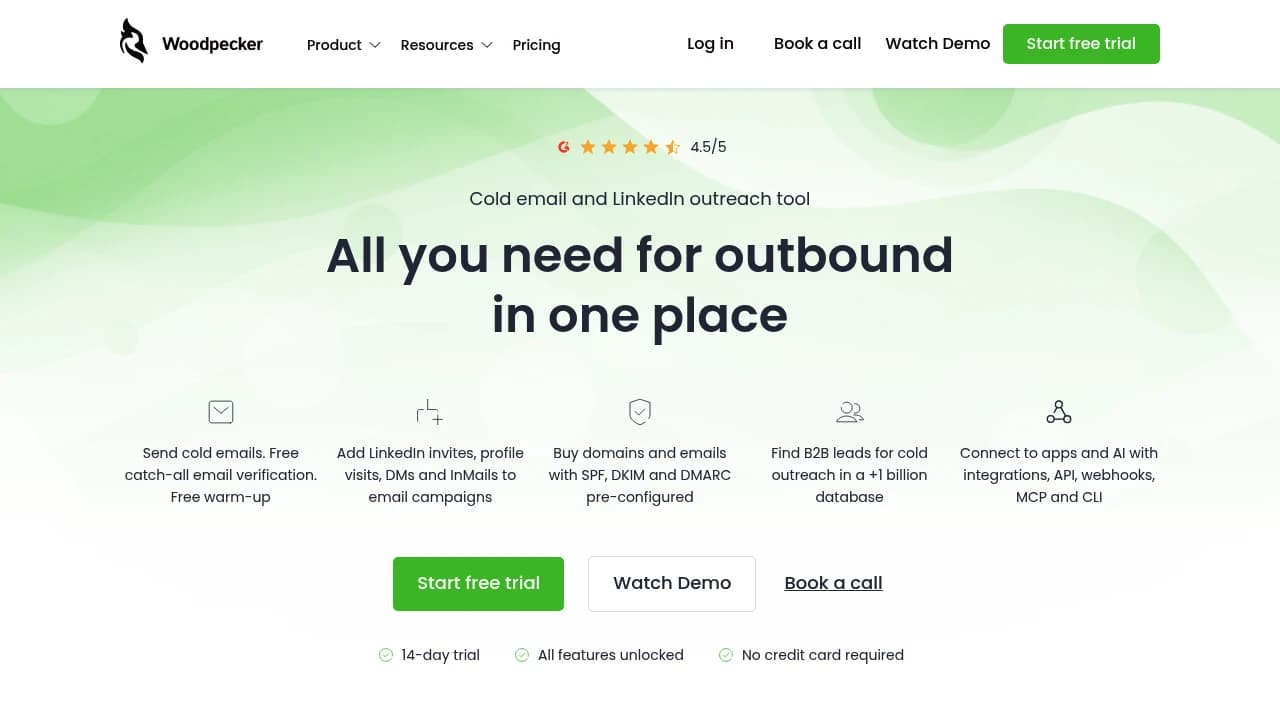 Screenshot of Woodpecker website
