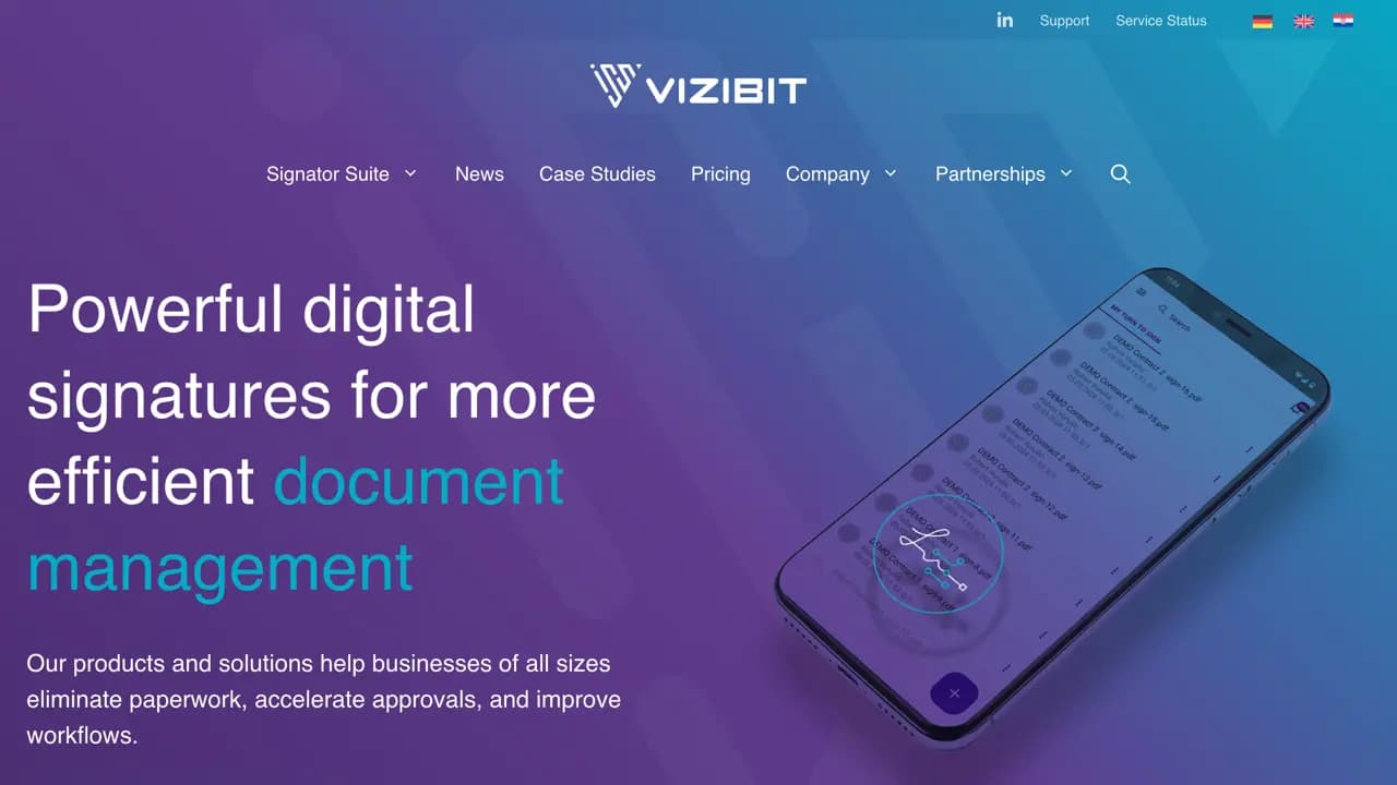Screenshot of ViziBit website