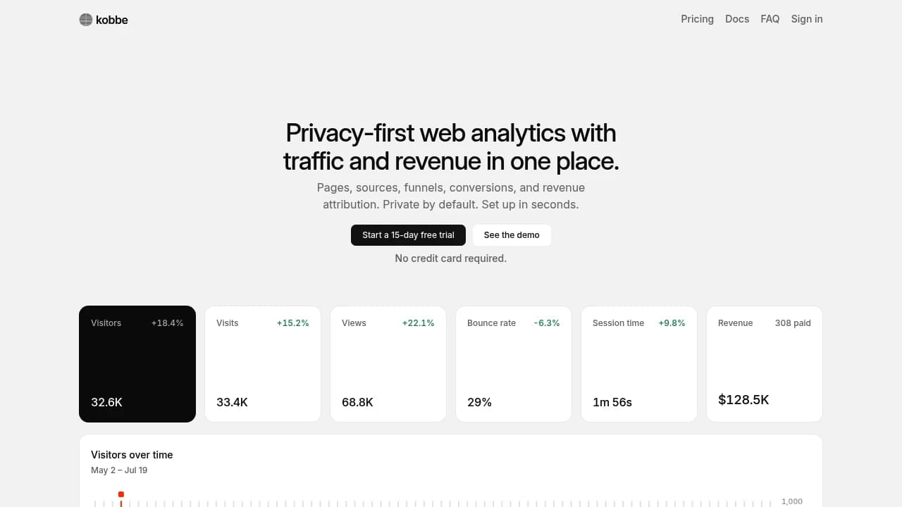 Screenshot of Kobbe website